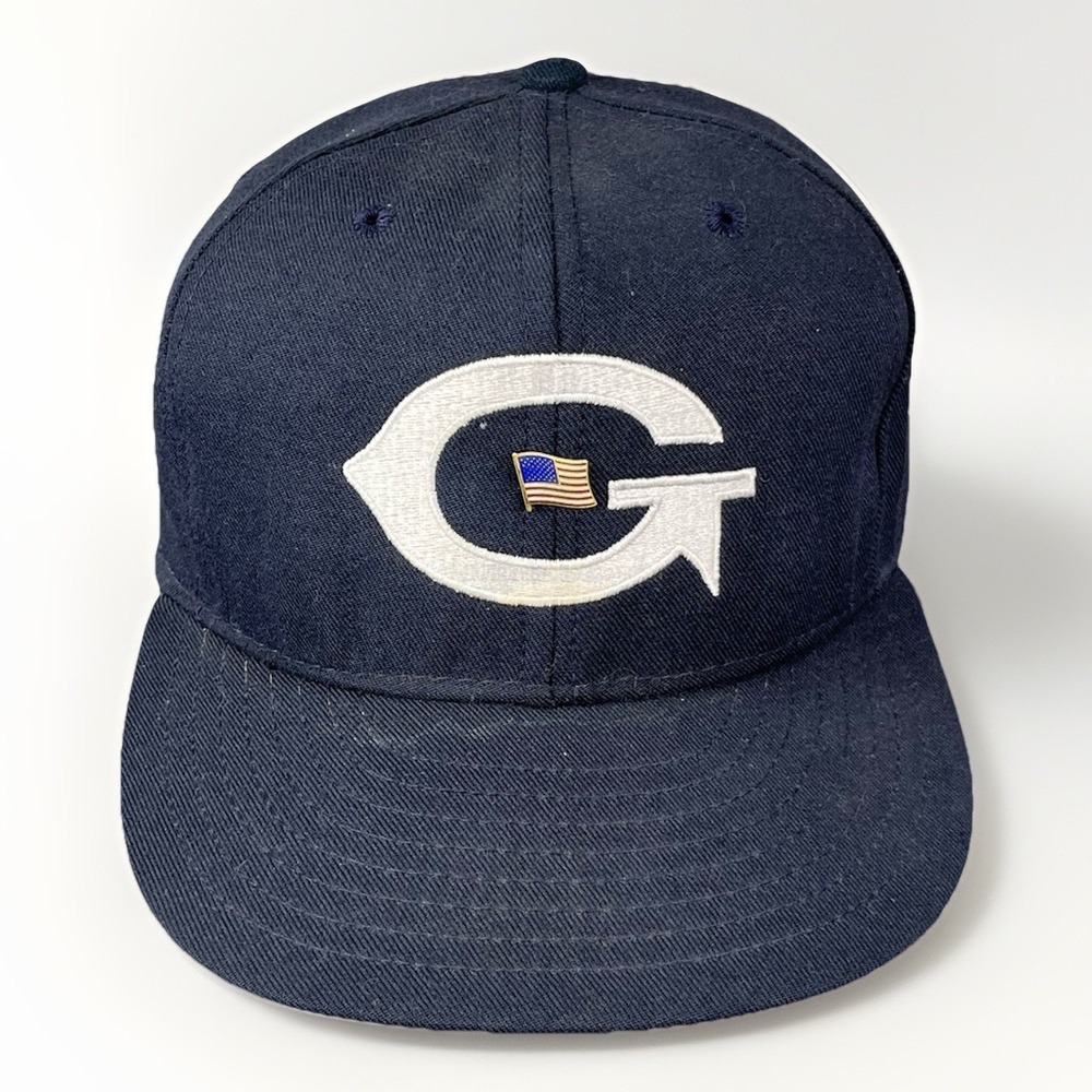 Pro Line Georgetown Hoyas Vintage Snapback Hat Cap Pro Model Size 7 with USA Pin